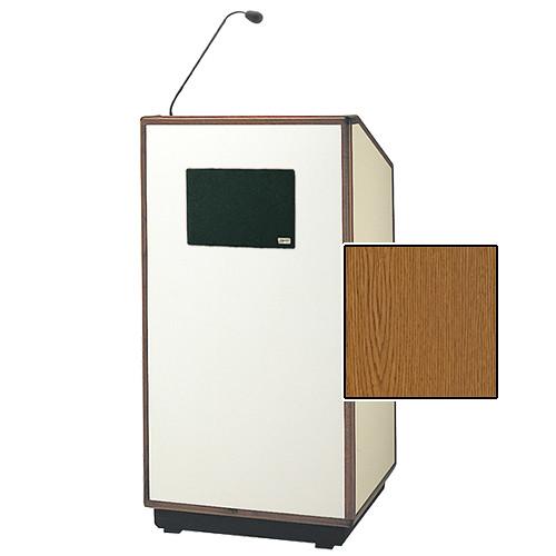 Da-Lite Cambridge Special Needs Adjustable Floor Lectern with Microphone and Premium Sound System