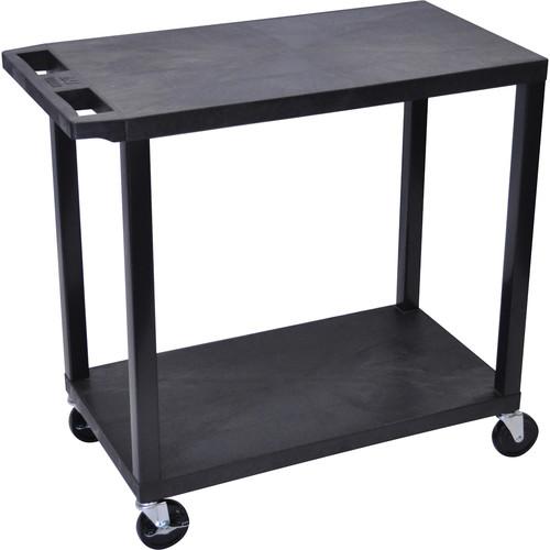 Luxor EC22-B 32 x 18" Two-Shelf Plastic Utility Cart