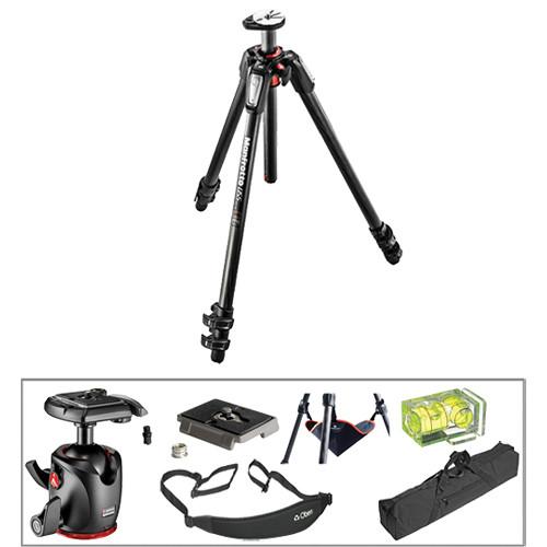 Manfrotto MT055CXPRO3 Carbon Fiber Tripod with MHXPRO-BHQ2 XPRO Ball Head Deluxe Kit