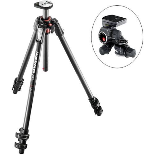 Manfrotto MT190CXPRO3 Carbon Fiber Tripod with 410 Junior Geared Head Kit