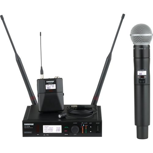Shure ULX-D Digital Wireless System with SM58 Handheld Transmitter & Cardioid Lavalier Microphone Bundle