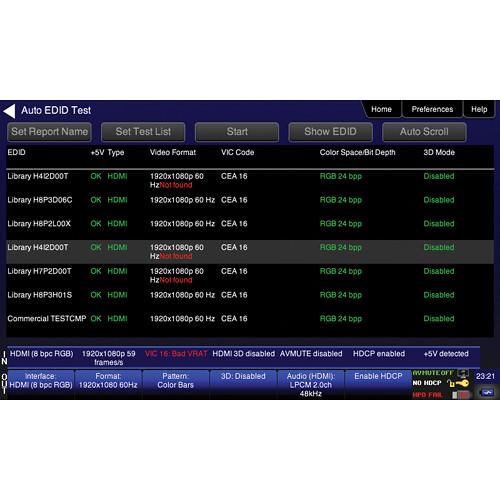 Quantumdata Auto EDID Test Software for 780B Video Generator Analyzer