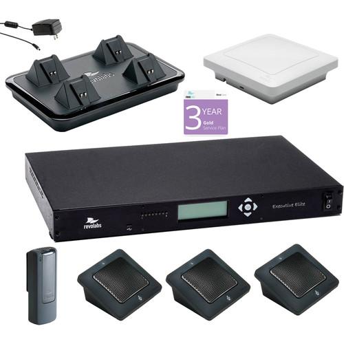 Revolabs Executive Elite 4 Channel Wireless System with 3 Directional Microphones & 1 Wearable Microphone