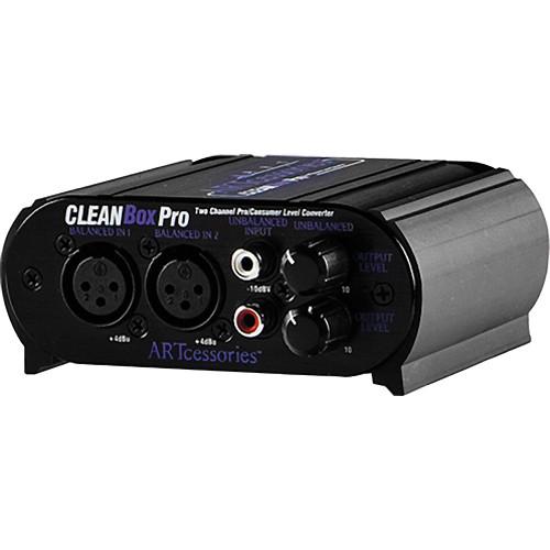 ART CLEANBOX Bi-Directional Level Matching Stereo Converter Box - XLR and RCA I O Connectors