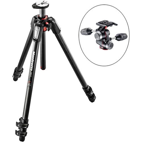Manfrotto MT055CXPRO3 Carbon Fiber Tripod with MHXPRO-3W 3-Way Pan Tilt Head Kit