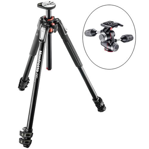 Manfrotto MT190XPRO3 Aluminum Tripod with MHXPRO-3W 3-Way Pan Tilt Head Kit