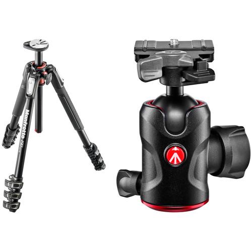 Manfrotto MT190XPRO4 Aluminum Tripod with 496RC2 Compact Ball Head Kit