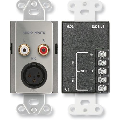 RDL DS-J3 Mic Line Input Assembly with XLR RCA Jacks