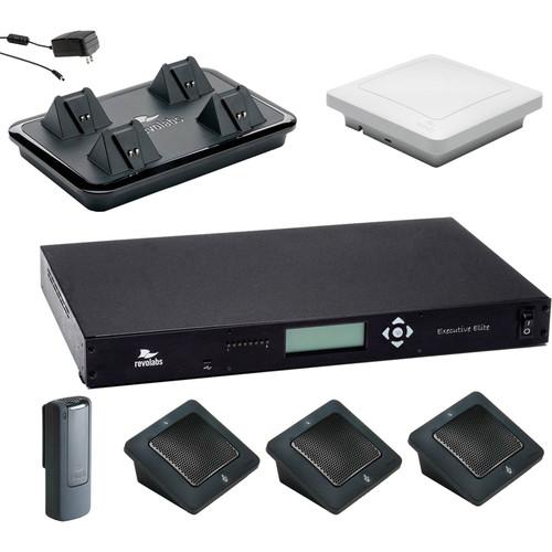 Revolabs Executive Elite 4 Channel Wireless System with 3 Directional Microphones & 1 Wearable Microphone