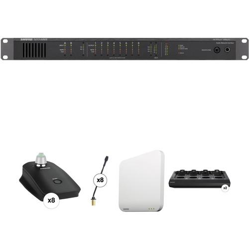 Shure 8-Channel Wireless 10" Gooseneck Microphone & Audio Distribution System