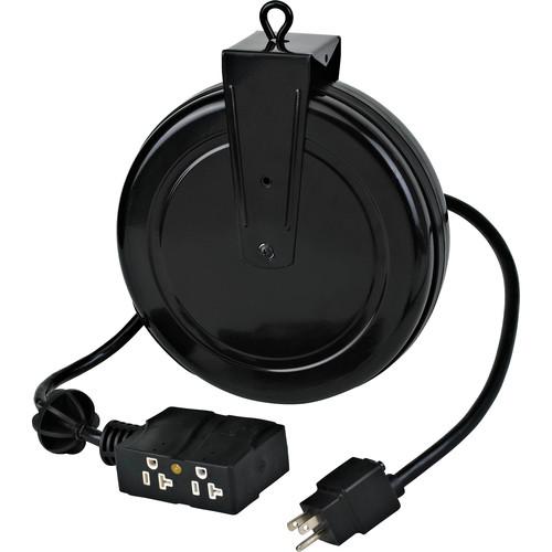 Stage Ninja 12-AWG 4-Outlet Retractable Power Reel with Circuit Breaker