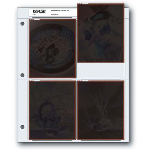 Print File Archival Storage Page for Negatives, 4x5", Holds 4 Negatives or Transparencies - 100 Pack