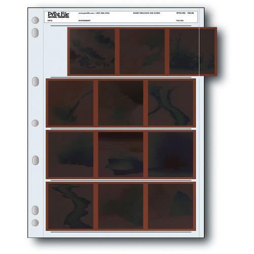 Print File Archival Storage Page for Negatives, 6x6cm , 4-Strips of 3-Frames, Horizontal, - 25 Pack