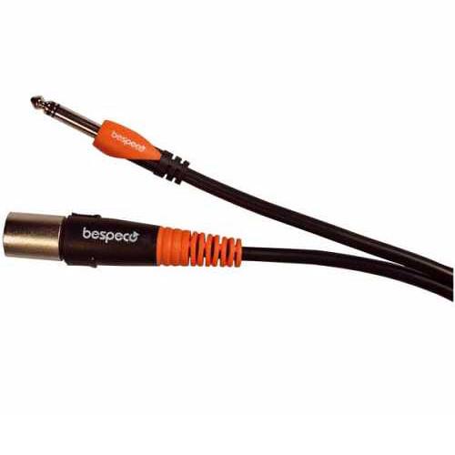 Bespeco XLR Male to 1 4" Stereo Jack Cable for Professional Active Speakers