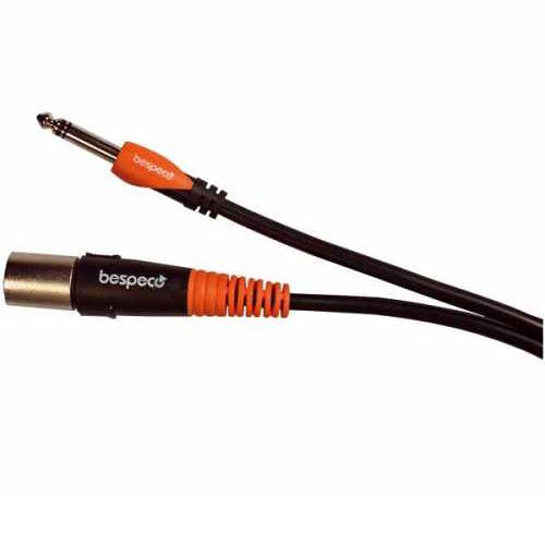 Bespeco XLR Male to 1 4" Stereo Jack Cable for Professional Active Speakers
