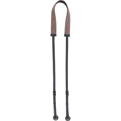 Cecilia Gallery Black Baby Alpaca Wool and Walnut Leather Camera Strap