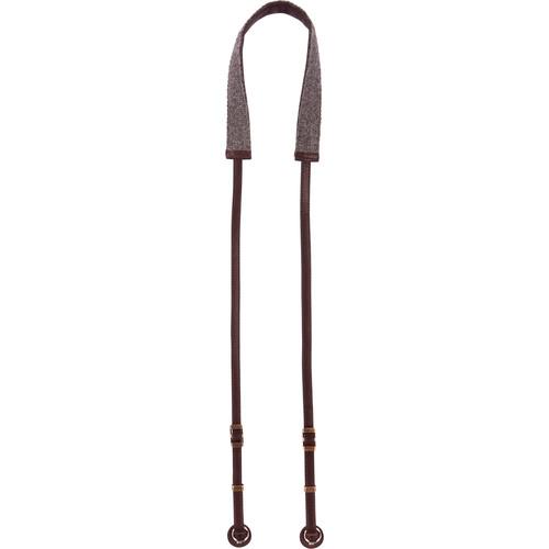 Cecilia Gallery Brown Baby Alpaca Wool and Charcoal Leather Camera Strap