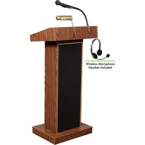 Oklahoma Sound 800X Orator Lectern with LMW-7 Headset Wireless Microphone