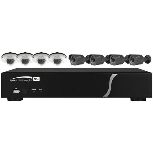 Speco Technologies 8-Channel 1080p NVR with 2TB HDD and 4 1080p Dome Cameras and 4 1080p Bullet Cameras