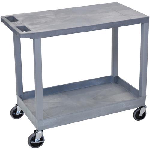 Luxor EC21-G 18x32" Utility Cart with 1 Flat and 1 Tub Shelves