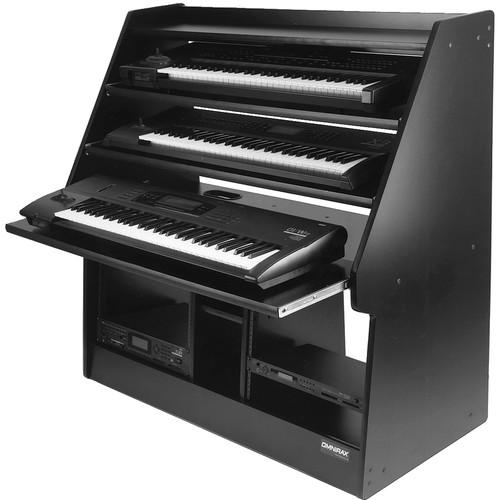 Omnirax Synthrax 3-Tier Sliding Synthesizer Shelf Rack Cabinet for Up to 3 76-Note Keyboards