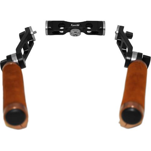 Pyro AV Leather Grip Handles with 360 Degree Rotation for 15mm Systems