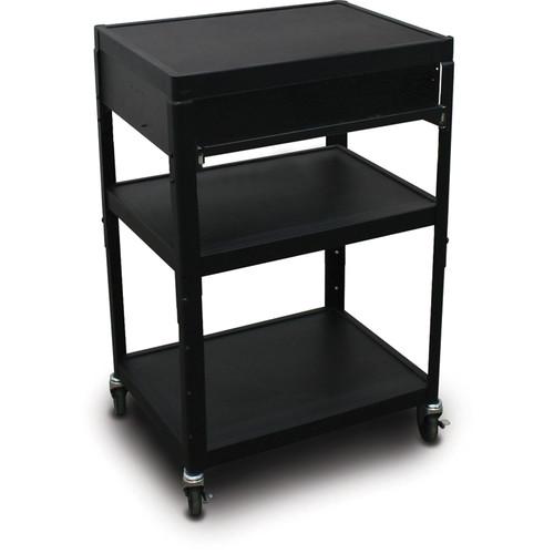 Marvel Vizion Spartan Series MV2642 24 x 18" Height-Adjustable A V Cart with 1 Pull-Out Front Shelf