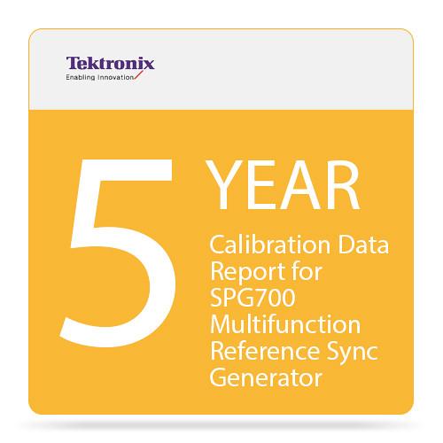 Tektronix 5-Year Calibration Data Report for SPG700 Multifunction Reference Sync Generator