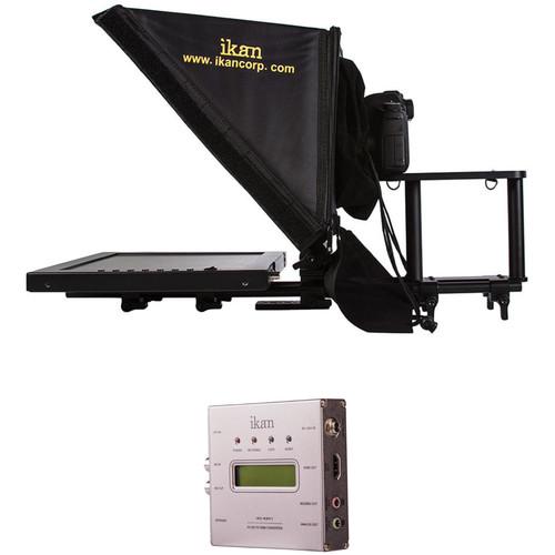 ikan 15" Teleprompter for 15mm Rods with SDI to HDMI Converter Unit