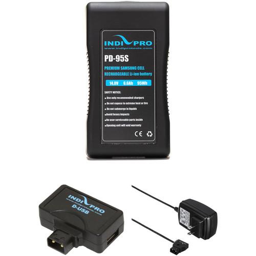 IndiPRO Tools Compact 95Wh V-Mount Battery with Portable Charger Kit