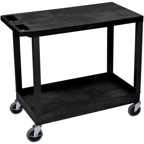 Luxor EC21-B 18x32" Utility Cart with 1 Flat and 1 Tub Shelves