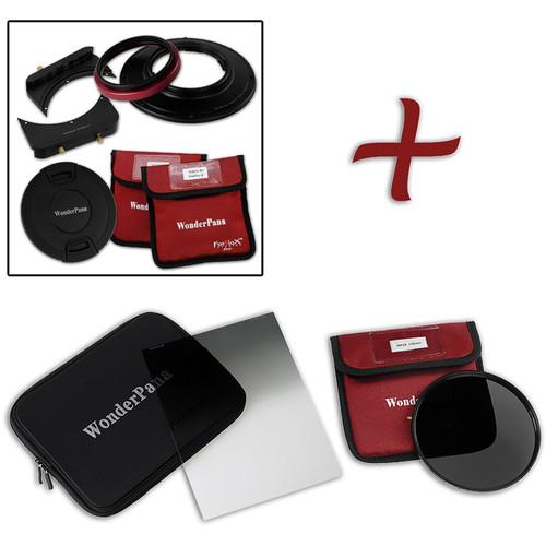 FotodioX WonderPana FreeArc Core Unit Kit for Olympus M.Zuiko 7-14mm PRO Lens with 145mm Solid Neutral Density 1.2 and 6.6 x 8.5" Soft-Edge Graduated Neutral Density 0.9 Filters