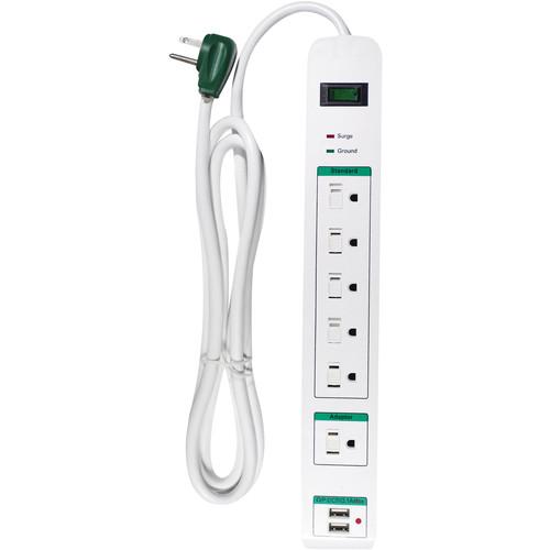 Go Green 6-Outlet Surge Protector with USB Ports