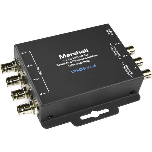 Marshall Electronics VDA-106-3GS 1x6 3G HD SD-SDI Reclocking Distribution Amplifier