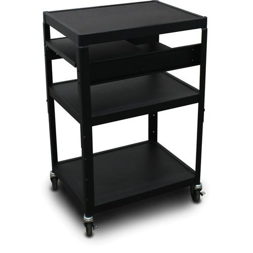 Marvel Vizion Spartan Series MV2642 24 x 18" Height-Adjustable A V Cart with 2 Pull-Out Side Shelves