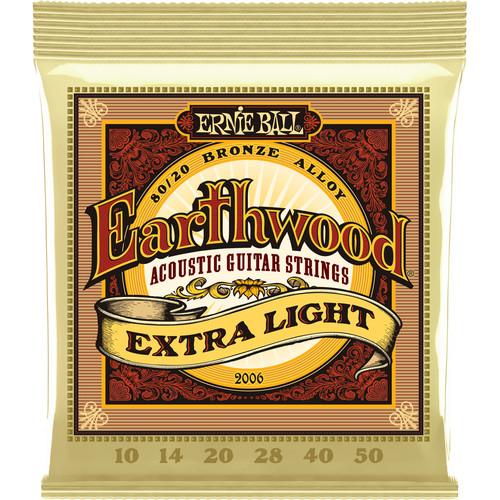 Ernie Ball Earthwood Extra Light Acoustic Guitar Strings 80 20 Bronze