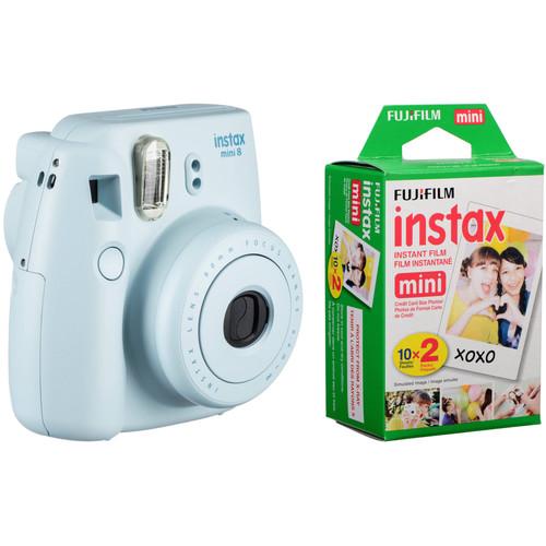FUJIFILM instax mini 8 Instant Film Camera with Twin Pack of Instant Color Film Kit