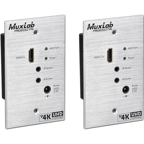 MuxLab HDMI 4K over Cat5e 6 HDBT Wall Plate Extender Kit