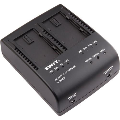 SWIT S-3602D Dual Charger Adapter for Panasonic VW-VBD58 CGA D54S & D28S Batteries