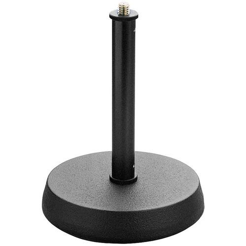 K&M Table Top Round Base Microphone Stand with Anti Vibration Ring - Height: 7"