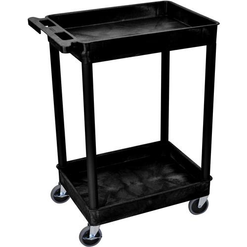 Luxor 24 x 18" Two-Shelf Utility Cart with Tub Top & Bottom