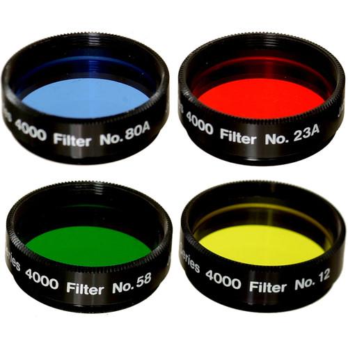 Meade Series 4000 4-Piece Filter Set #1 Yellow #12, Light Red #23A, Green #58 & Blue 80A