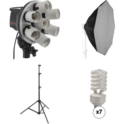 Raya Octa Fluorescent 7-Socket Fixture 1-Light Softbox Kit
