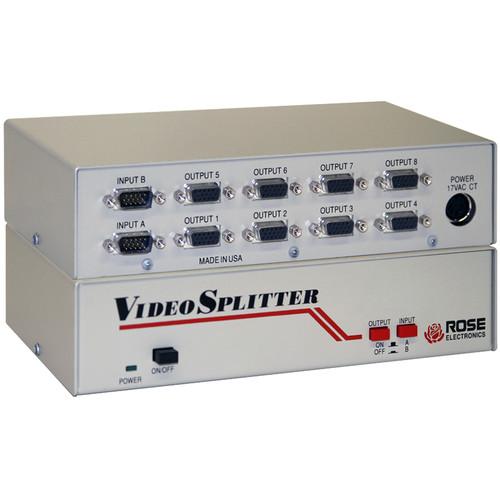Rose Electronics 15-Pin Male Input to Four 15-Pin Female Output VGA Video Splitter