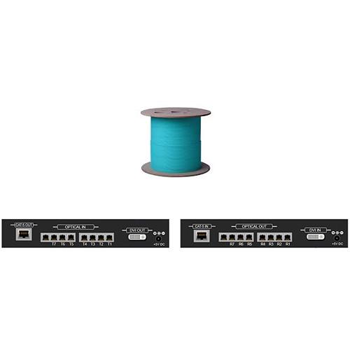 Apantac Dual Single Link DVI Extender with 7 LC Fiber Optic and CAT5 Ports