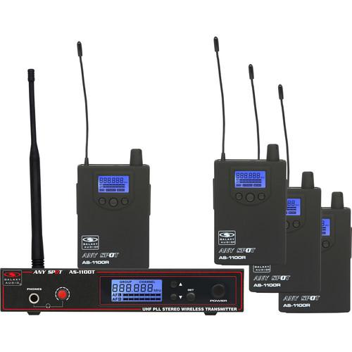 Galaxy Audio AS-1106-4N 4-User Wireless Personal Monitor Band-Pack System