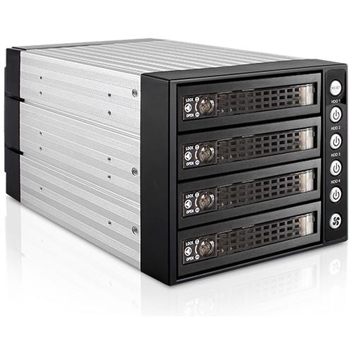 iStarUSA Three 5.25" to Four 3.5 2.5" SAS SATA 6Gbps HDD SSD Hot-Swap Rack with Key Lock