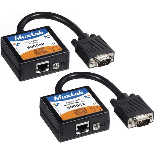 MuxLab 500040-42-PK VGA over CAT5 Balun II Extender Kit with Reset Control