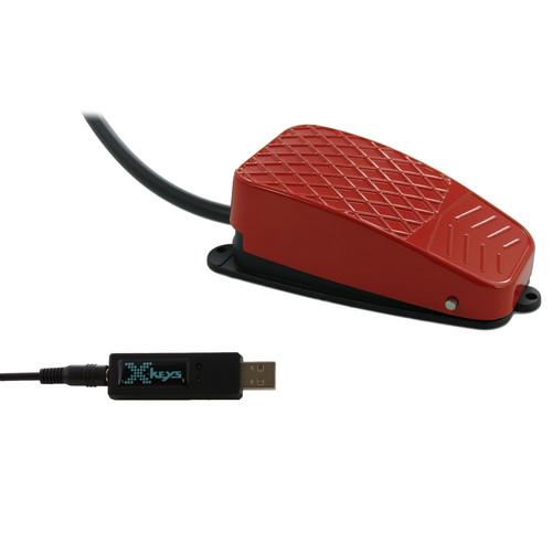 X-keys USB 3 Switch Interface with Red Commercial Foot Switch