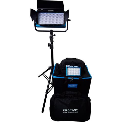 Dracast Outdoor Deluxe Bi-Color AC DC Kit with 1 x LED500B 1 x LED160AB, Batteries and V-Mount Battery Plate
